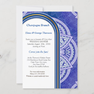 Invitation Mandalas en Mix Blue & Navy arrière - plan