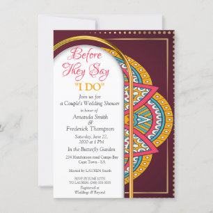 Invitation Mandalas sur un arrière - plan Maroon