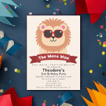 Invitation Mane Man Cute Lion Kids 2e anniversaire<br><div class="desc">Célébrez la journée spéciale de votre enfant avec ce Mane Man mignon Lion Kids 2e anniversaire design. Ce design présente un mignon lion portant des lunettes de soleil. L'inverse est un motif à pois polka. Objets correspondants dans notre boutique pour un thème de fête complet. Pour toute question complémentaire, veuillez...</div>