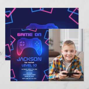 Invitation Manette de jeu Adolescent Jeu vidéo Anniversaire d