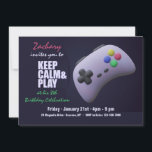 Invitation Manette de jeu vidéo<br><div class="desc">Une invitation de fête d'anniversaire vidéo parfaite pour célébrer la journée spéciale de votre "joueur" (Vecteur de technologie créé par bs_k1d - www.freepik.com). La carte est facile à personnaliser avec votre libellé, police et couleur de police. Vous ne trouvez pas exactement ce que vous cherchez ? Tous nos produits peuvent...</div>