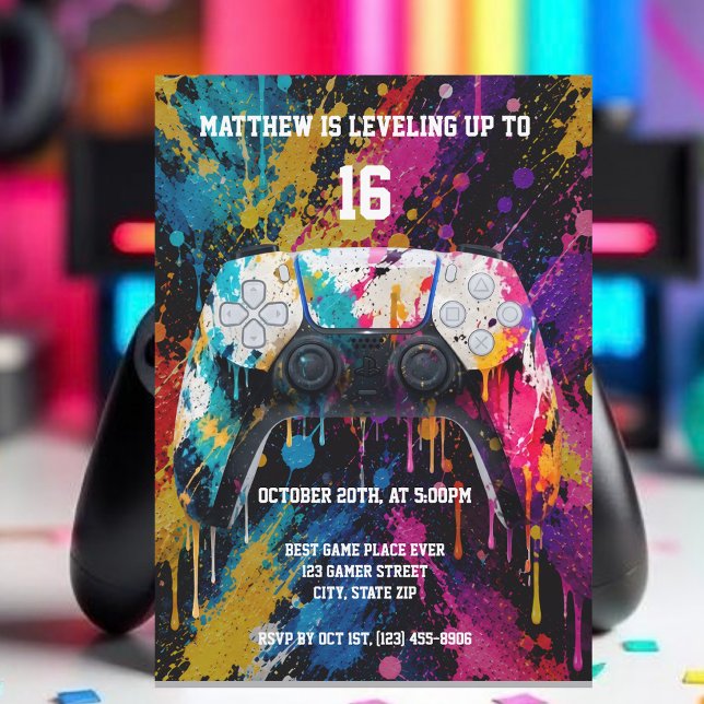 Invitation Manette de jeu vidéo (Video Game Controller Invitation )