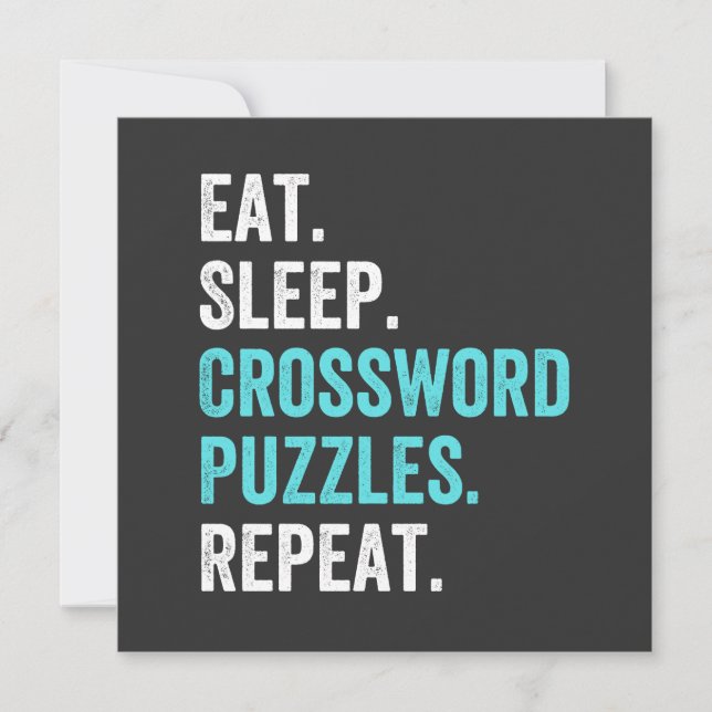 Invitation Mange.Dors. Mot-croisé : Puzzles. Recommencer. (Devant)
