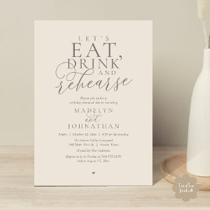 Invitation "Mangeons, buvons et répétons", Dîner de répétitio