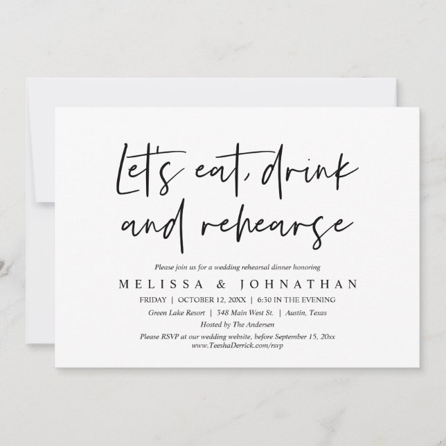 Invitation Mangeons, buvons et répétons, Dîner de répétition (Devant)