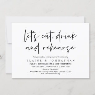 Invitation Mangeons, buvons et répétons, Dîner de répétition