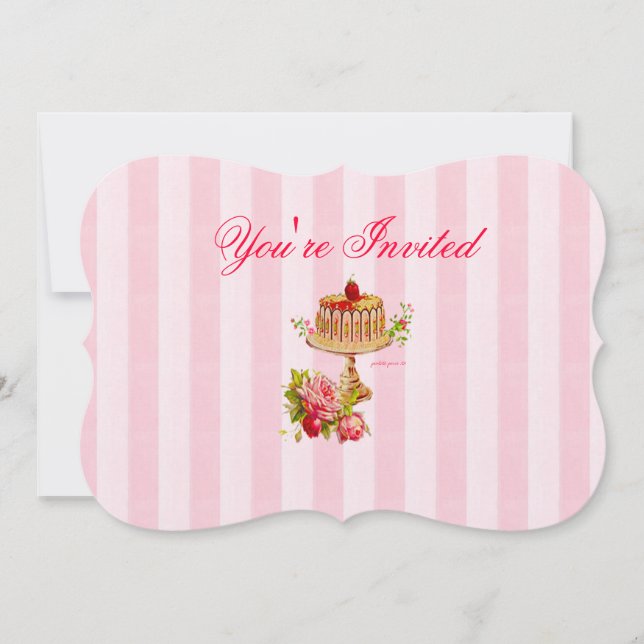 Invitation Mangeons du gâteau 5" x 7" en forme d'invitation (Devant)