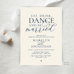 Invitation Manger, Boire, Danser, Être Marié, Mariage en Elop