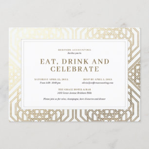 Invitation Manger Boire et Célébrer Fête d'Affaires