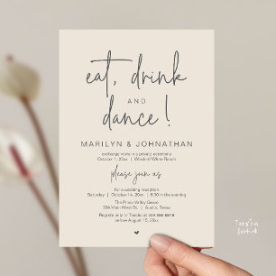 Invitation Manger, Boire et Danser, Réception de Mariage Mode