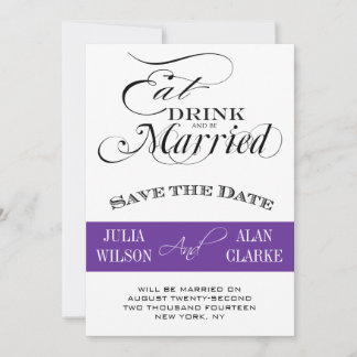 Invitation Manger, Boire et Être Marié Date de Sauvegarde Vio