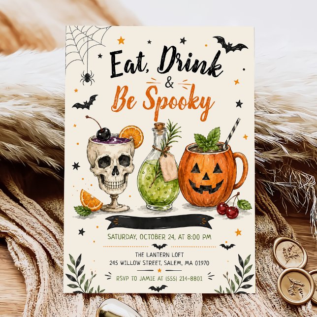Invitation Manger, boire et soirée d'Halloween effrayante (Créateur téléchargé)