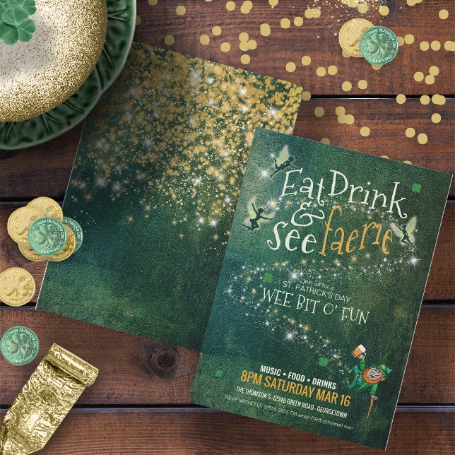 Invitation Manger, boire et voir Féerie ID637 (Front/Back In Situ)