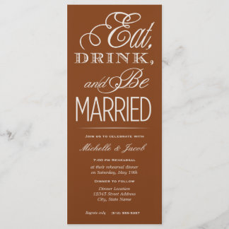 Invitation Manger, boire, être marié