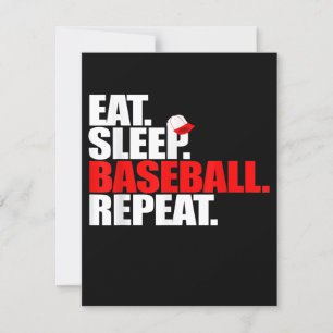 Invitation Manger Dormir Baseball Répéter Receveur Lanceur Ba