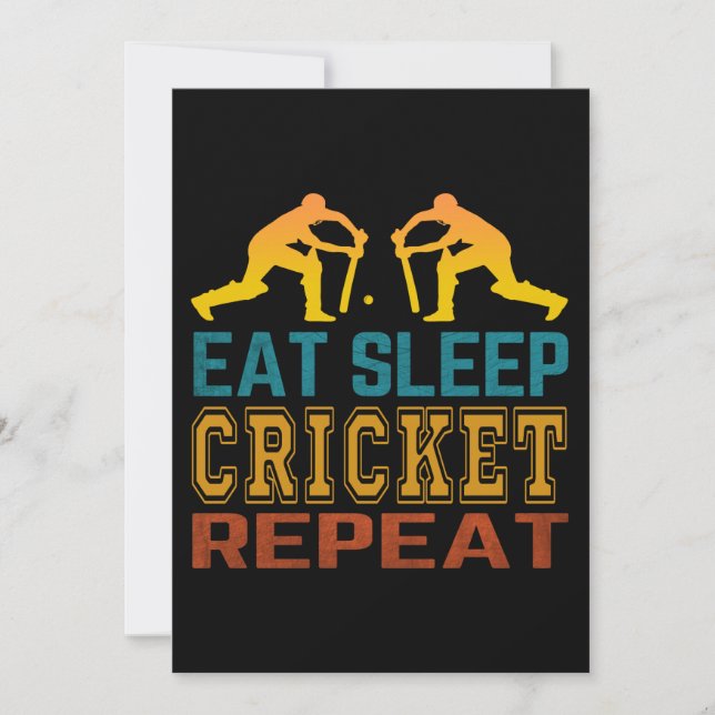 Invitation Manger Dormir Cricket Répéter (Devant)