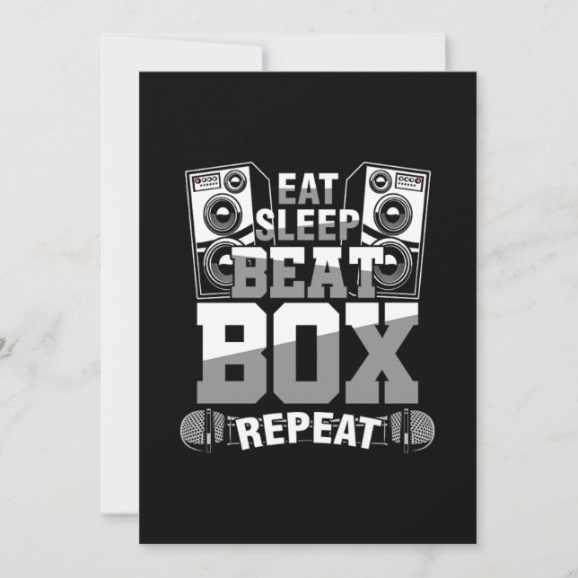 Invitation Manger Sleep Beatbox Rap Hiphop Microphone Beatbox (Devant)
