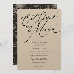 Invitation Mangez boire et être marié Modern Rustic mariage