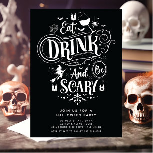Invitation Mangez Boire Et Soyez Effrayant Halloween