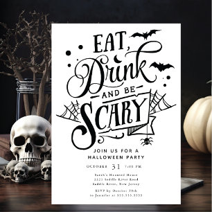 Invitation Mangez Boire Et Soyez Effrayant Halloween