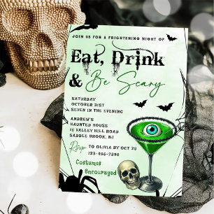 Invitation Mangez Boire Et Soyez Effrayant Halloween Party