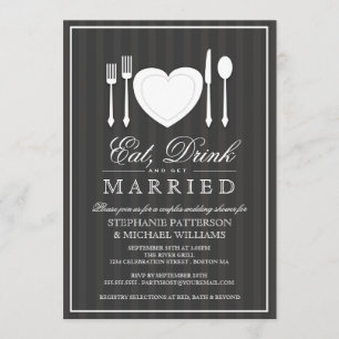 Invitation Mangez Boire & Obtenez Marié Couples Douche Invita