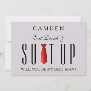 Invitation Mangez Boisson & Suitup Rouge Serez-vous mon meill