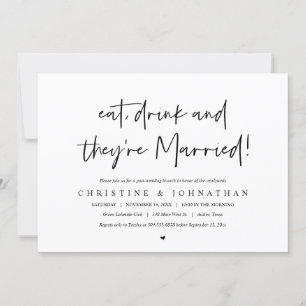 Invitation Mangez, buvez et récupérez, brunch post mariage in