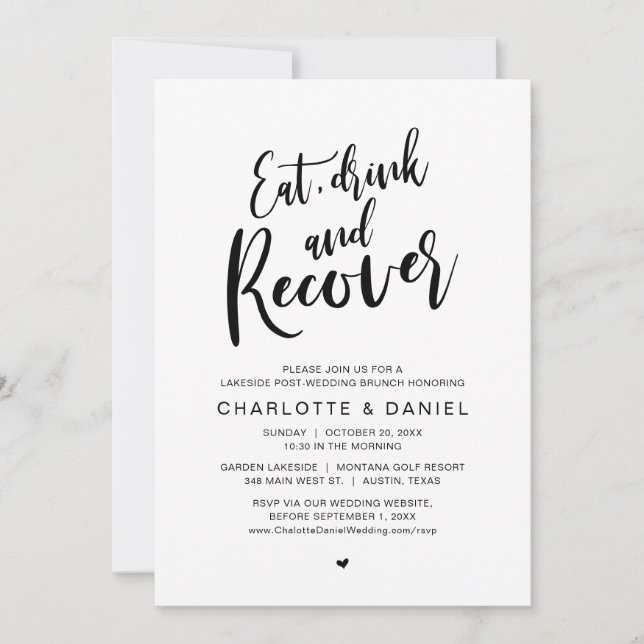 Invitation Mangez, buvez et reprenez, Le matin après le brunc (Devant)