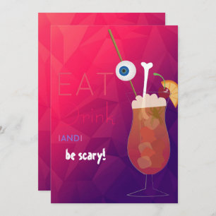 Invitation Mangez, buvez et soyez effrayant Adulte Halloween