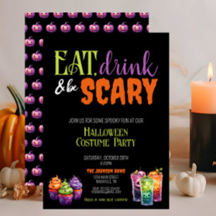 Invitation Mangez, buvez et soyez effrayant Halloween Costume