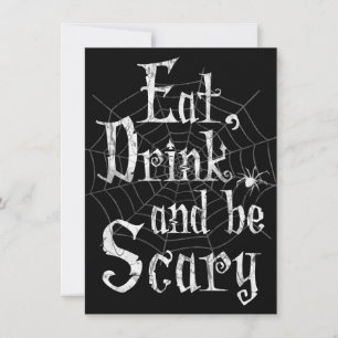 Invitation Mangez, buvez et soyez effrayant Halloween Party S
