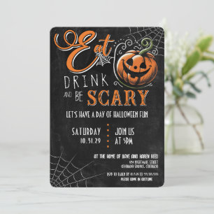Invitation Mangez, buvez et soyez effrayants Halloween Party