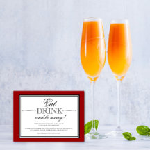 Mangez, buvez et soyez joyeux Dîner fêté Invitatio