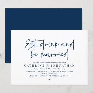 Invitation Mangez, buvez et soyez marié Dîner de répétition M