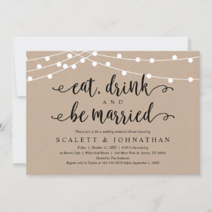 Invitation Mangez, buvez et soyez mariés, Dîner de répétition