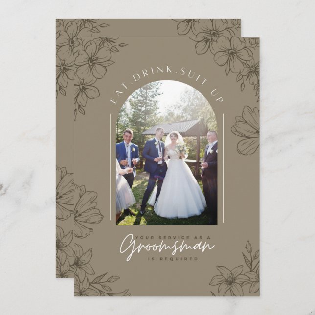 Invitation Mangez, buvez, habillez-vous - Le service de garço (Devant / Derrière)