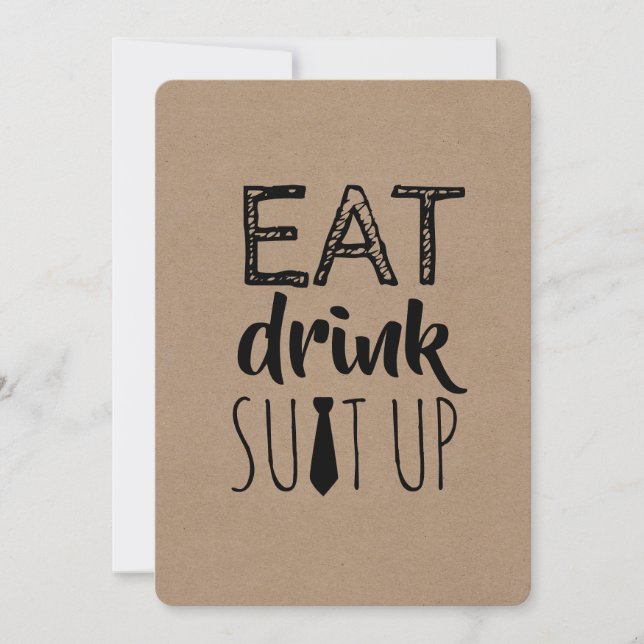 Invitation Mangez Costume De Boisson Jusqu'À Funny Groomsman (Devant)