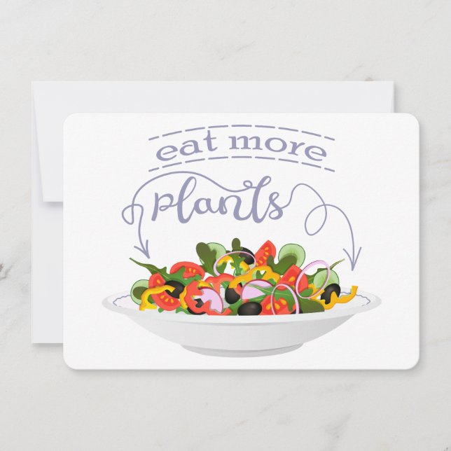 Invitation Mangez plus de plantes frais motivation salade let (Devant)