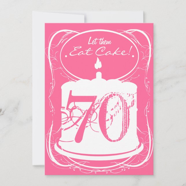 Invitation Mangez un verre de gâteau Margaritas 70e anniversa (Devant)