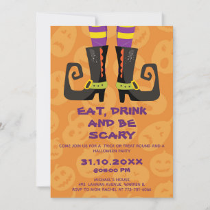 Invitation Mangez un verre et soyez effrayant Halloween Block