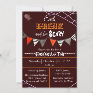 Invitation Mangez un verre et soyez effrayant Halloween Party