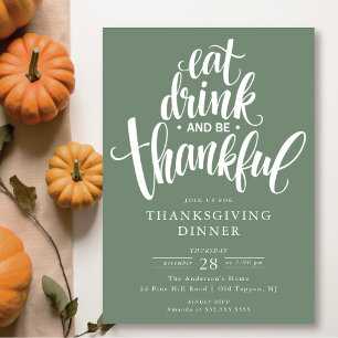 Invitation Mangez Un Verre Et Soyez Heureux Le Dîner De Thank
