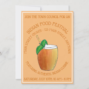 Invitation Mango Lassi Boire une cuisine indienne Festival al