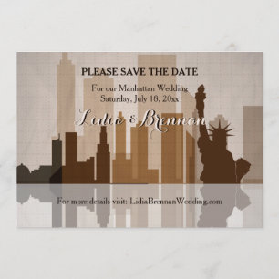 Invitation Manhattan Enregistrer la date de l'annonce