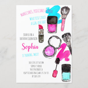 Invitation Manicure Mani Padi Make Up Girl Birthday