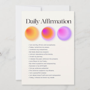 Invitation manifestation d'affirmations quotidiennes