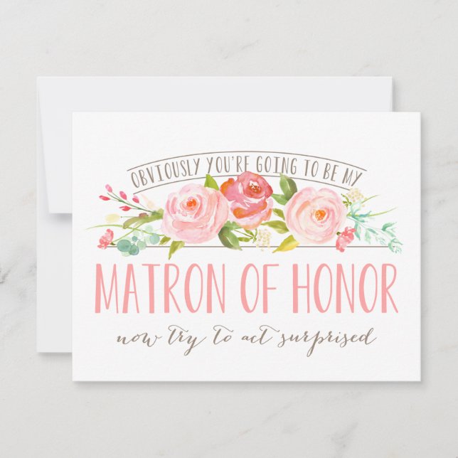 Invitation Manifestement Matron Of Honor Rose Garden (Devant)