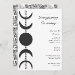 Invitation Manipulation de la phase Black & White Boho Moon