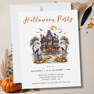 Invitation Manoir Hanté Élégant Halloween